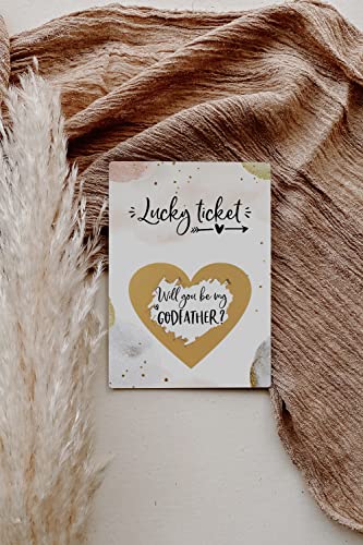 Image of Joli Coon Will you be my godfather scratch card - Godparent proposal card - Godparents proposal gift