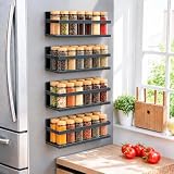 SMRCAD Metal Magnetic Spice Rack 4-Pack – Heavy-Duty, Rust-Resistant