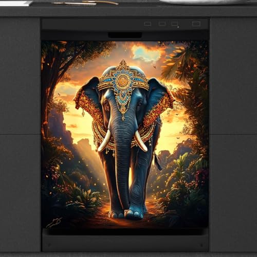 Mexpekil Geschirrspüler Magnetaufkleber Böhmischer Elefant