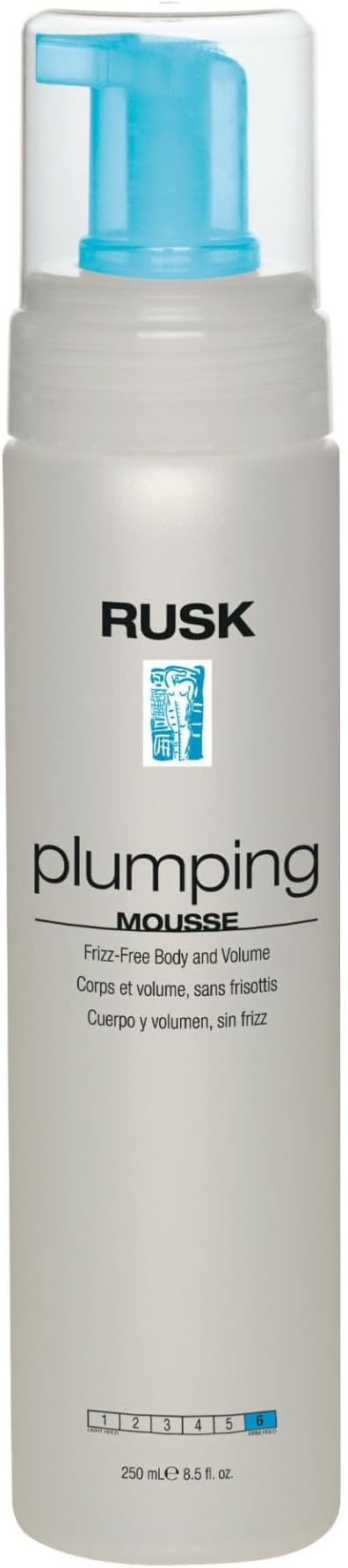 RUSK Designer Collection Plumping Mousse, 8.5 Oz, Firm-Hold, Provides Long-Lasting Body, Volume, and Hold, Ideal for Creating Defined and Bouncy Curls