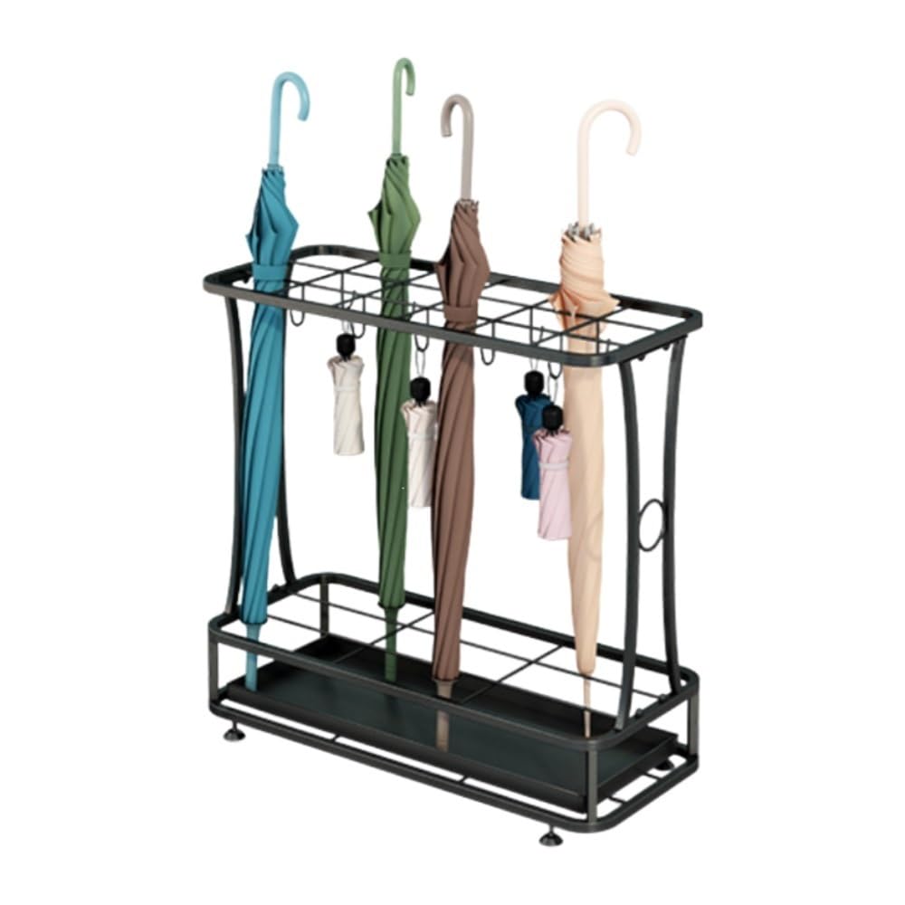 Cnfhfry One Color Umbrella Stand， Freestanding Umbrella With Hooks For Entrance & Corridor - Stylish Rack(21.7 * 9.5 * 23.8In)