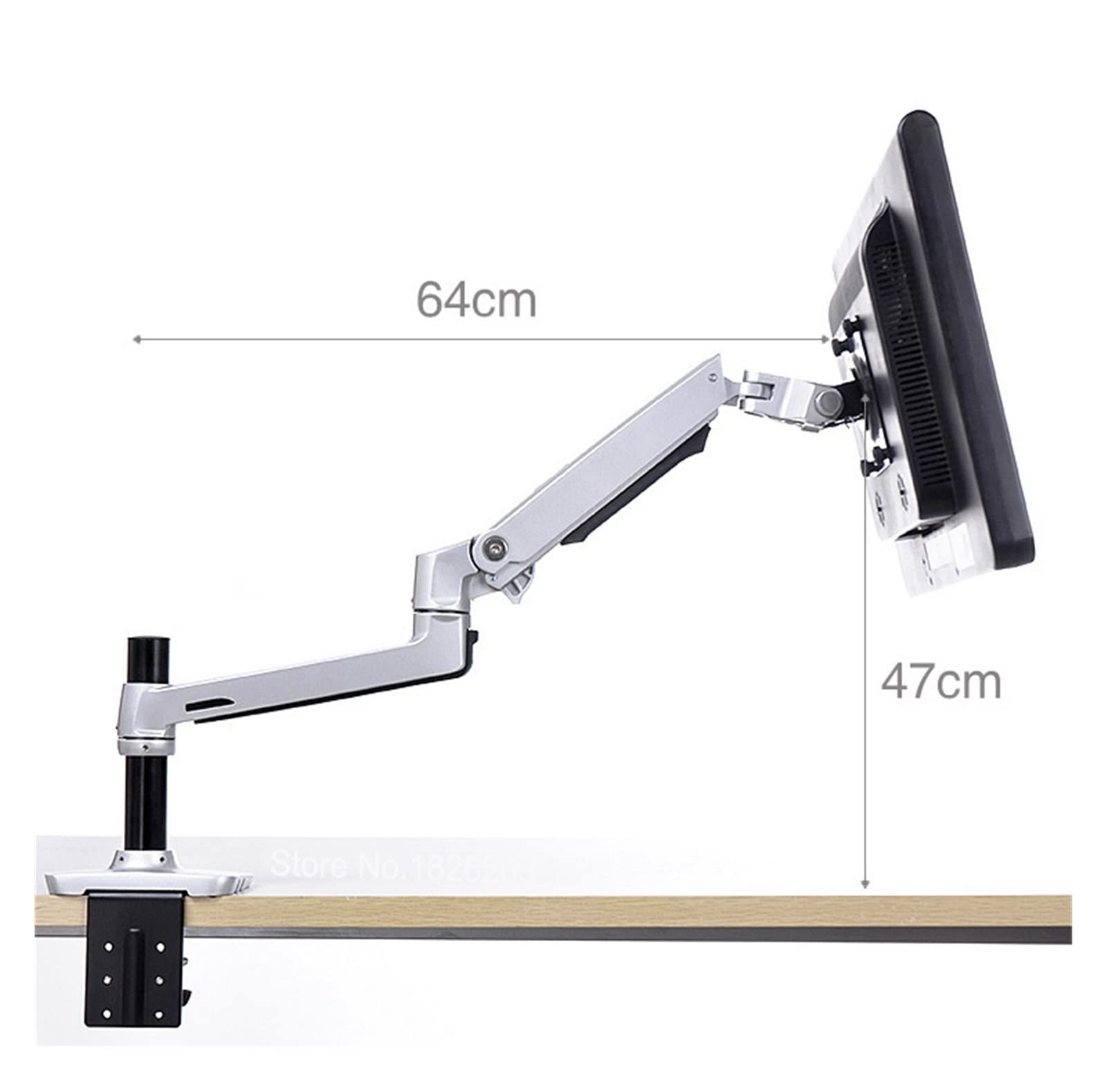 Supporto per Lo Stand del Computer Supporto for Monitor da Tavolo Full Motion 17-32" Supporto for Monitor in Alluminio con Braccio a Molla Meccanica Carico 10 kg Elevata flessibilità(Noir)