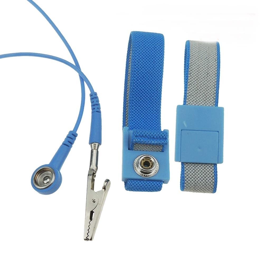 SCHOFIC ( FREE STRAP ) Anti-Static [ESD] Safe Discharge Wristband Wrist Strap band Grounding Cord Tool- Blue-image-3