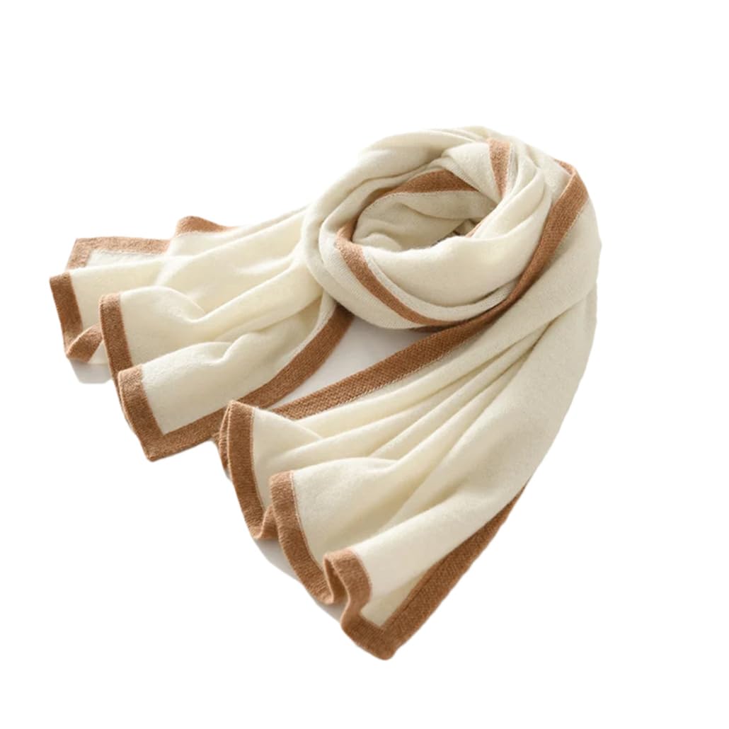 Bufanda de cachemira de punto para mujer, otoño e invierno, bufandas suaves en contraste, cálida y ligera