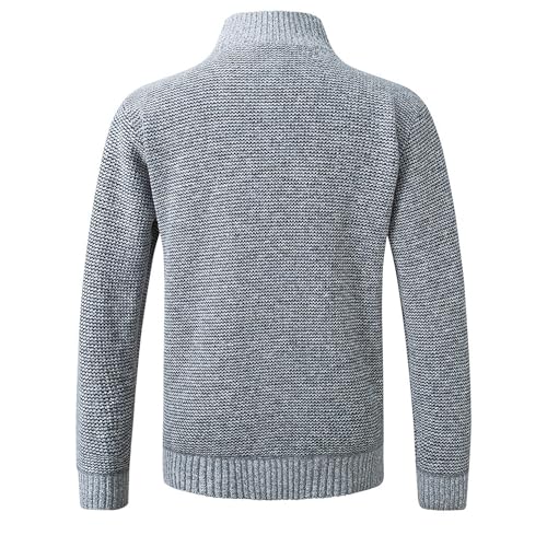 Men's Thick Zip Up Knitted Comfort Sweater Regular Fit Warm Winter Sweater Stylish Cardigan Stand Collar Sweaters2