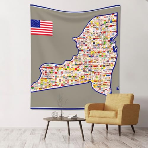 Drapeau de New York tapisserie murale ultra douce SHuWeiD carte 02