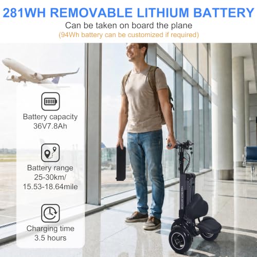 Image of Electric Scooter 3 Wheels Foldable E-Trike with Backrest Seat for Adults