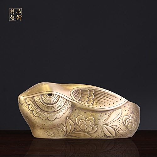 XOYOYO All Copper Antique Copper Ashtray Living Room Office Rabbit Animal Modeling Large Copper Ashtray Desktop Decoration