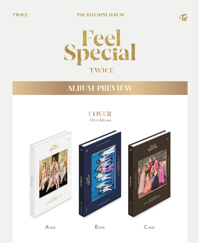 Miniatura 2 de DREAMUS Twice - Feel Special 8th Mini Album C Version CD-R+Portada+Photobook+Letra Papel+Tarjetas Fotocarras+Tarjeta de Fotos Oro