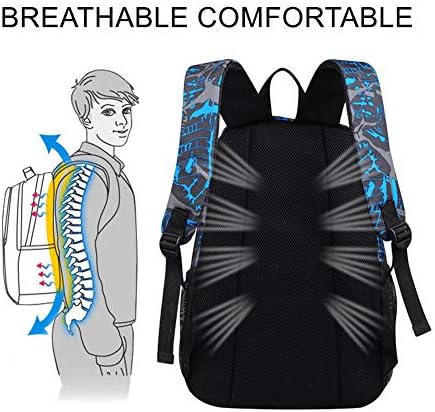 School Backpack for Boys 14 Inch Laptop Backpack with USB Charging Port Lightweight Bookbag