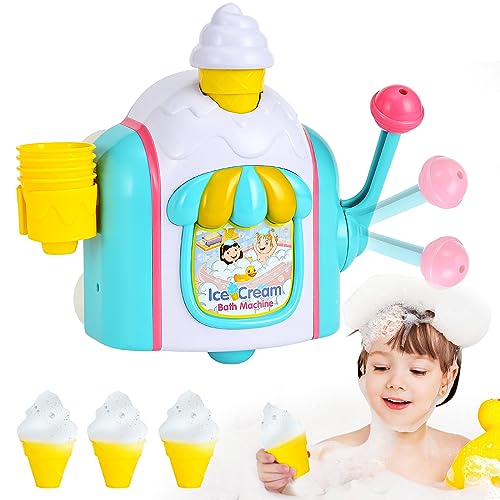 Baby Bath Toys for Kids Ages 3+ Ice Cream Bubble Machine for Toddlers