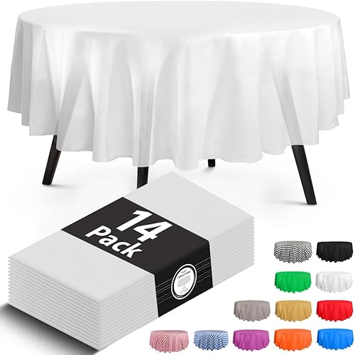 Miniatura 7 de Paquete de 14 manteles de plástico turquesa de alta calidad, manteles rectangulares desechables de plástico de 54 x 108 pulgadas, mantel rectangular