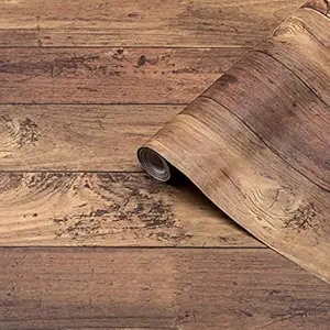 ANNA CREATIONS Self Adhesive Wooden Texture Wallpaper Waterproof Vinyl Stickers PVC Wall Papers (18''inches x 120'' inches)