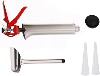 Mortar Pointing Grouting Gun, Hand Caulking Gun for Cement and Tile, Dripless Design with 2 Nozzles for Easy Application