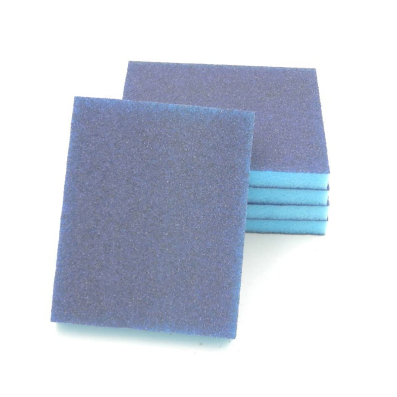 48 piezas Bloques de Lijado Esponja Abrasiva Doble Cara Azul Pulido Muebles Paredes y Limpieza Cocina Herramientas Manuales Resistentes y Flexibles para Lijado Seco y Húmedo