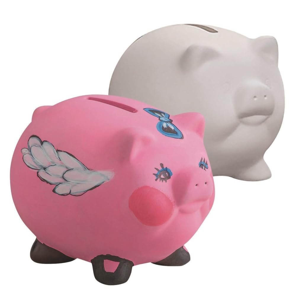 Tirelire en céramique cochon lot de 12 à peindre pour activité manuelle