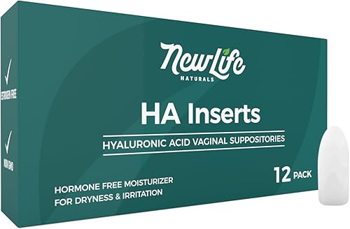 NewLife Naturals Supositorios vaginales de ácido hialurónico para mujeres de 5 mg Hidratante vaginal para sequedad, irritación y alivio de la