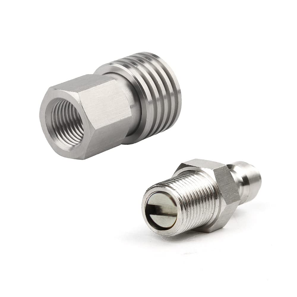 Manloney LLC Universal 8mm Foster Quick Disconnect Adapter 1/8“ NPT Stainless Steel PCP Fitting Paintball HPA Connector Air Fill Adapter