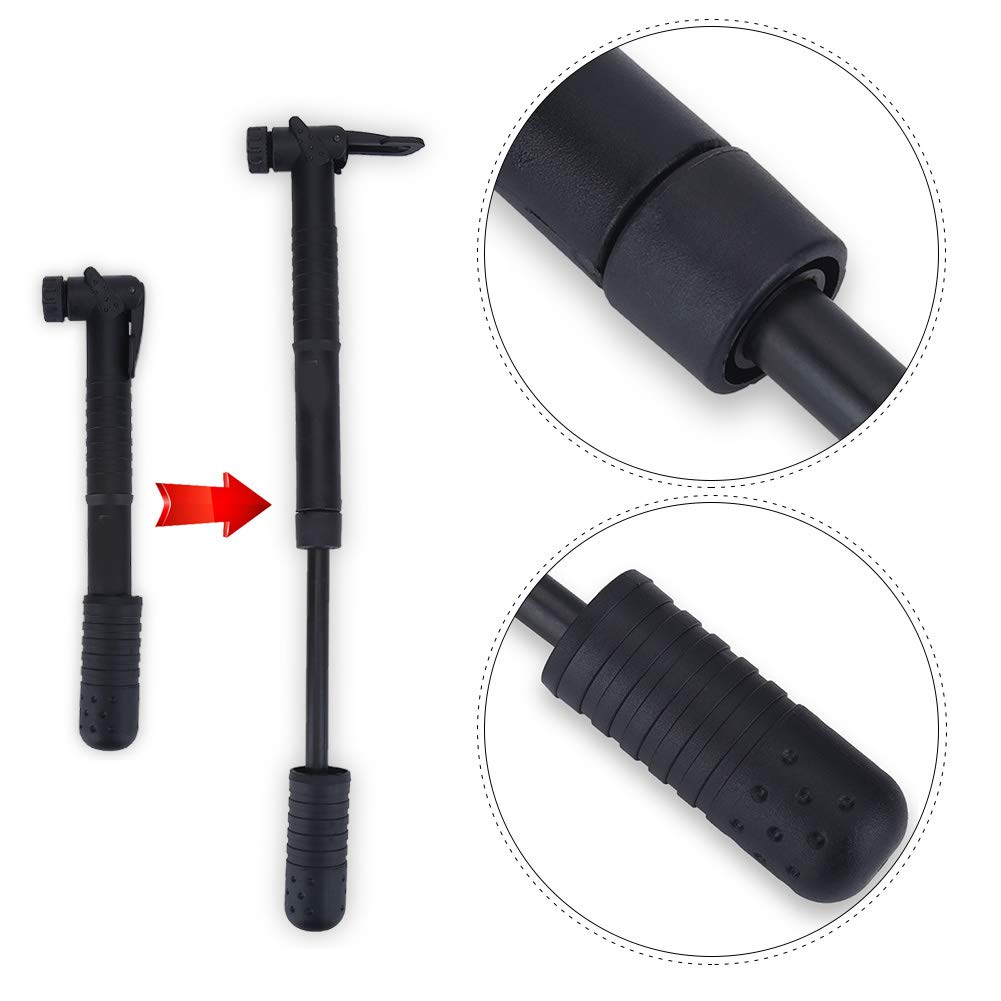 Mini Przenośna Nylonowa Pompka Rowerowa 120 PSI Inflator do Rowerów Szosowych i Górskich Czarna 1 Mini Pompka + 1 Wspornik Montażowy