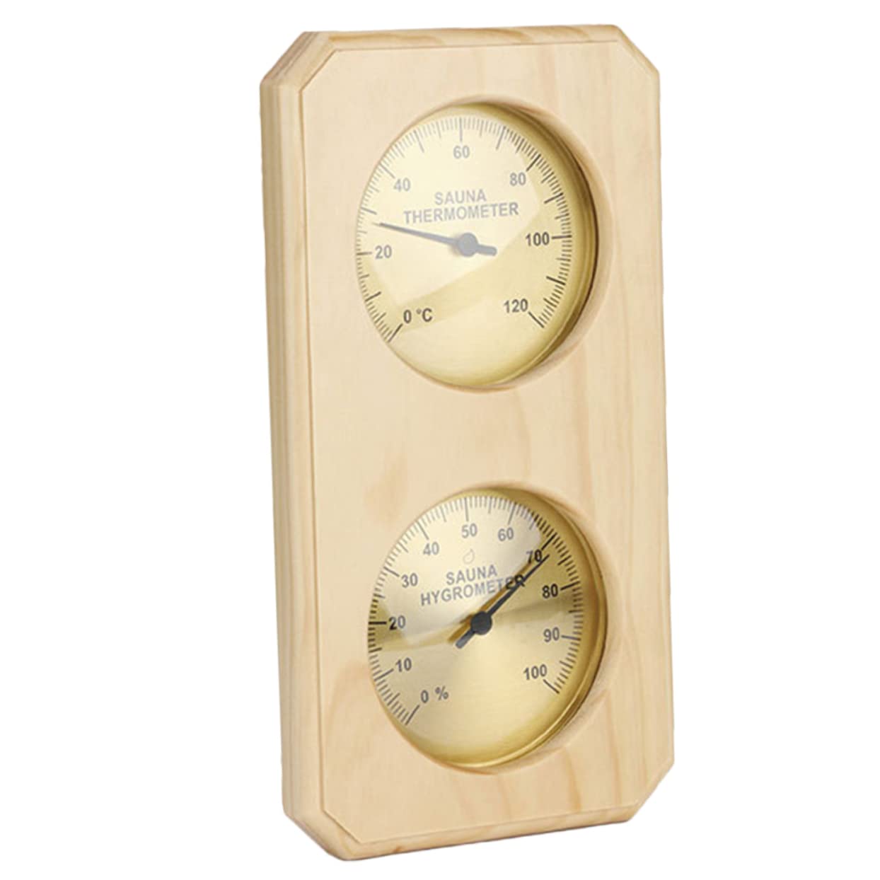 TOYANDONA Termometro Igrometro in Legno per Sauna, Termostato Interno, Alta Precisione, Lettura Rapida, 0-120℃ e 0-100% Umidità