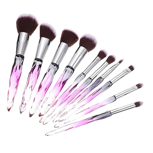 Vaguelly Conjunto De Pinceles De Maquillaje Profesionales Con Mango De Gradiente Morado y Cuerpo De Kit Completo De Cepillos Cosméticos Para Base y Maquillaje