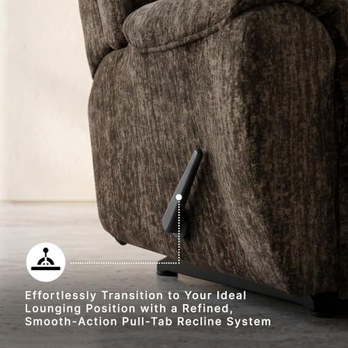 Signature Design by Ashley Manual Rocker Recliner Chair, Chocolate Brown | Supportive 41 in tall backrest, Plush pillow-top arms, 100% polyester fabric, 13 in wall distance, RiverCam - image 4