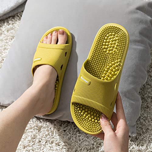 Reflexology Slippers Foot Massager for Plantar Fasciitis Acupressure Acupuncture Slippers Arthritis Pain Relief for feet Man Women Stress Relief Gifts (Yellow, UK Women 5.5-6) - Image 3