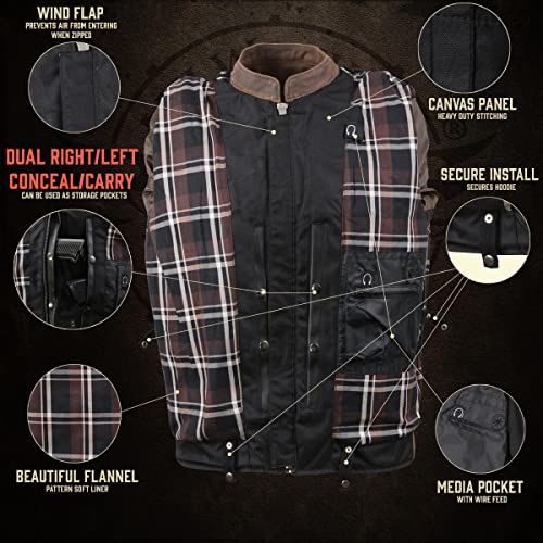 Image of Milwaukee Leather Men's Premium Leather Motorcycle Riders Vented Jacket with Removable Hoody Liner