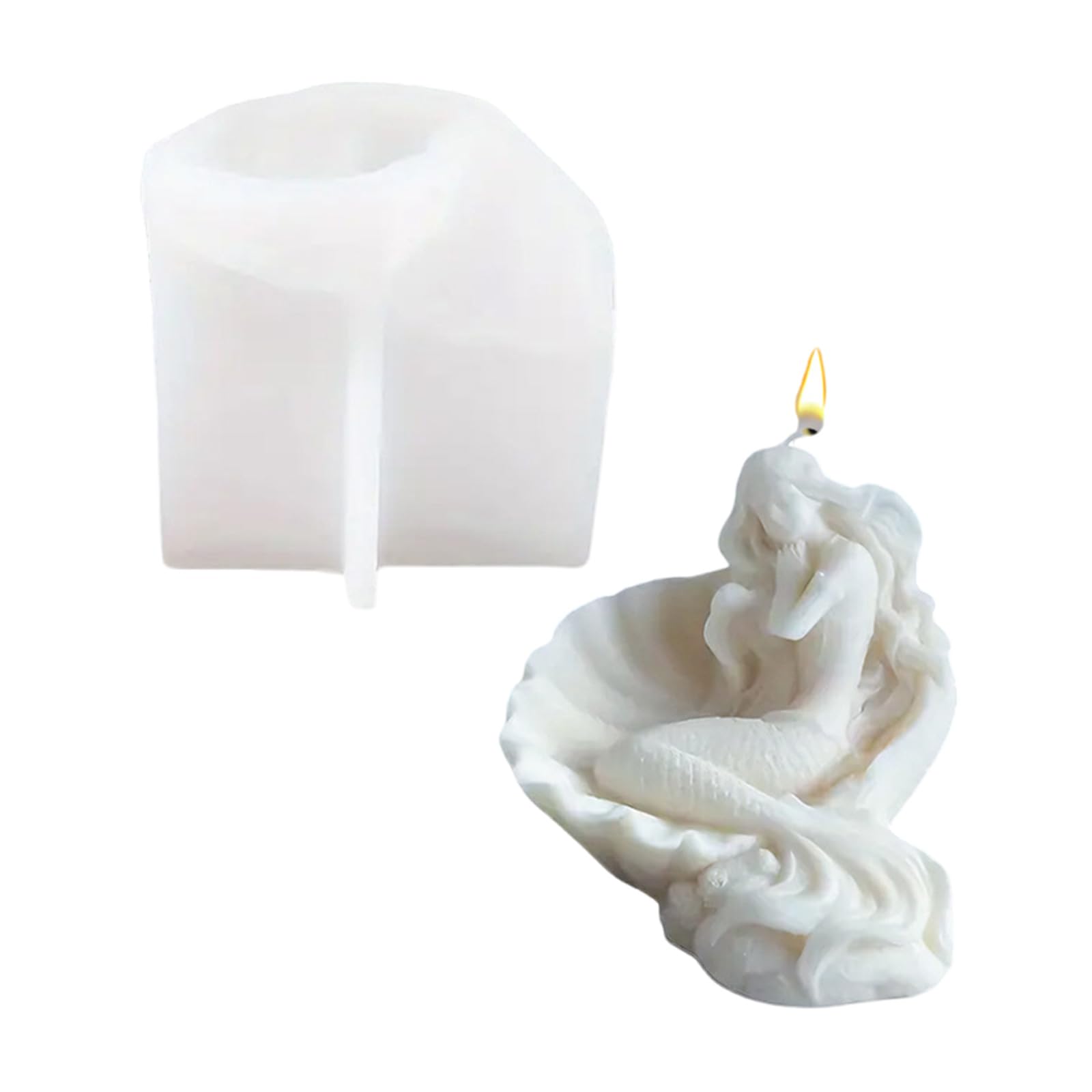 Bella conchiglia a forma di sirena a forma di candela flessibile in silicone per progetti artigianali appassionati