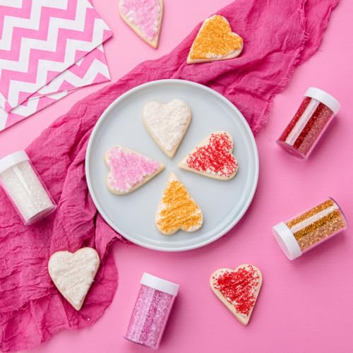 Image of Sweets Indeed Sprinkles, 4 Pack, Edible Sprinkle Mix, Perfect for Cake Decorations, Baking, Ice Cream, Cookies, Cupcake Topper (Sweetheart Sugar)