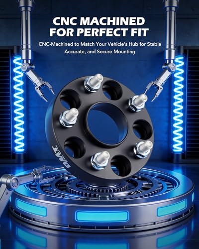 Image of Orion Motor Tech 5x4.5 Hub Centric Wheel Spacers, 1 inch Black Wheel Spacers with M12x1.5 Studs Compatible with Honda Accord Honda Civic Honda CRV Acura RSX Acura TL, 64.1mm Bore Wheel Spacer Kit, 4pcs