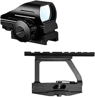 Red Green Dot Sight - 4 Reticle Reflex Sighting Hunt Optics Riflescope and Tactical AK Side Scope Mount Quick QD 20mm - Gotical