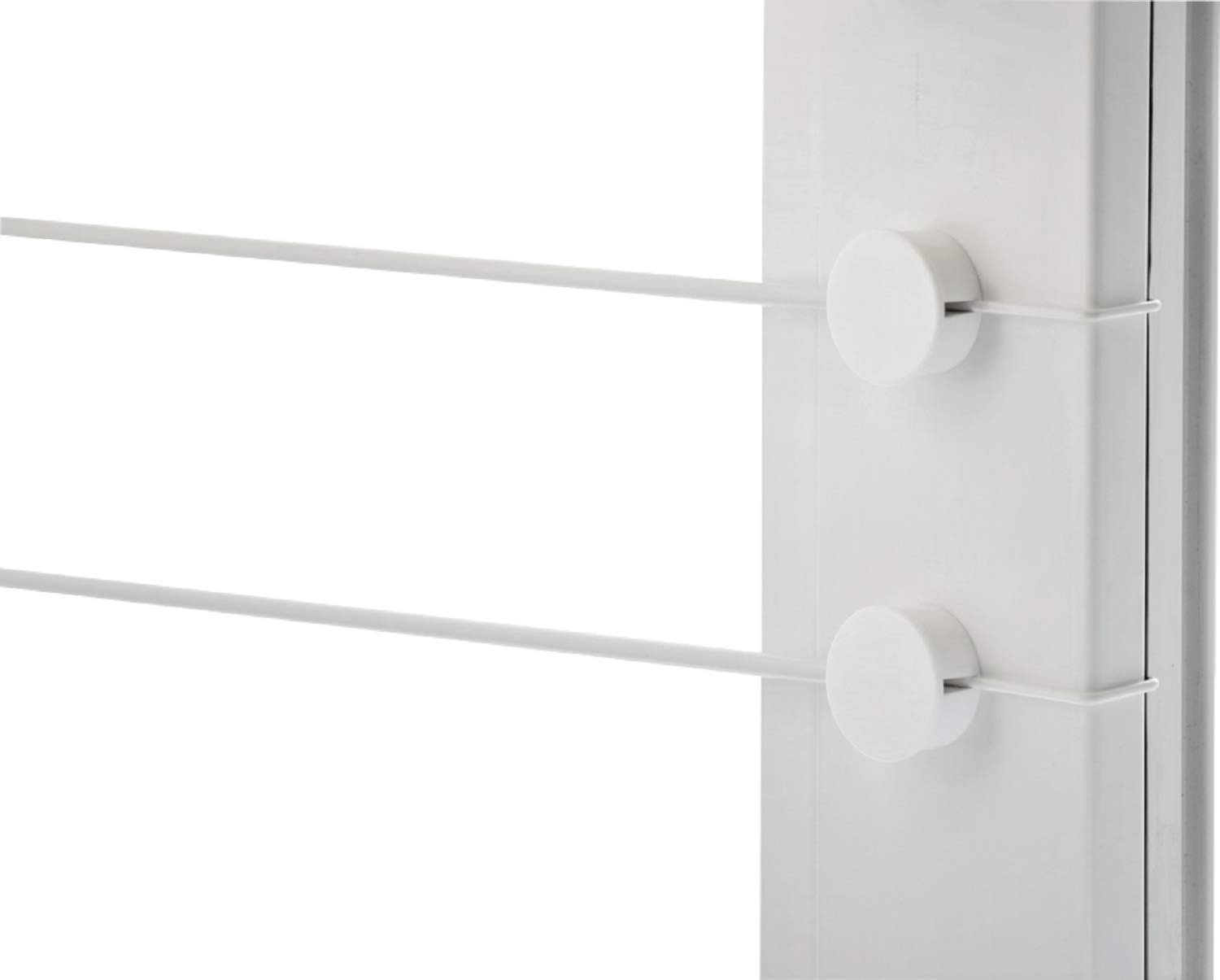 4Gardinebasic Curtain Wire Cord Cabel SET for 2 Curtains/for Tilt & Turn type windows/NO Drilling or Glueing/White