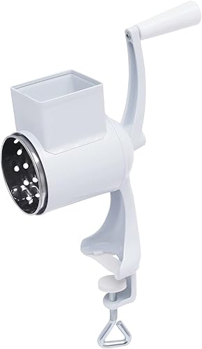 Miniatura 3 de DYNAMI Rallador giratorio de acero inoxidable 5 en 1, rallador de cocina, cortador de verduras, molinos de alimentos con 5 tambores inoxidables,