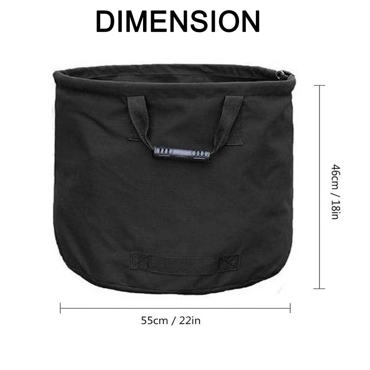 Paquete de 4 bolsas de basura de jardín, bolsas reutilizables resistentes con asas de goma, bolsas de gran capacidad de 22 x 18 pulgadas, para recoger residuos, hojas y hierba (negro)