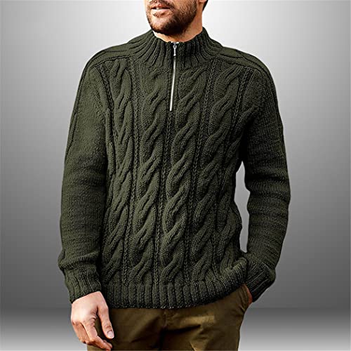 Pull col montant en tricot de qualité supérieure vert taille S - 2