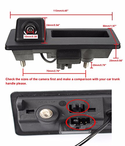 Trunk handle Waterproof 170 reversible vehicle-specific camera integrated into case handle rear view reversing camera for VW A3 A4 A6 A8L VW Tiguan Touareg Sharan Touran Golf VI Variant - Image 3