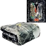 Plush Throw Blanket - Mexican American - Queen Bed 79'x 95' - Faux Fur Blanket for Beds, Sofa, Couch, Picnic, Camping