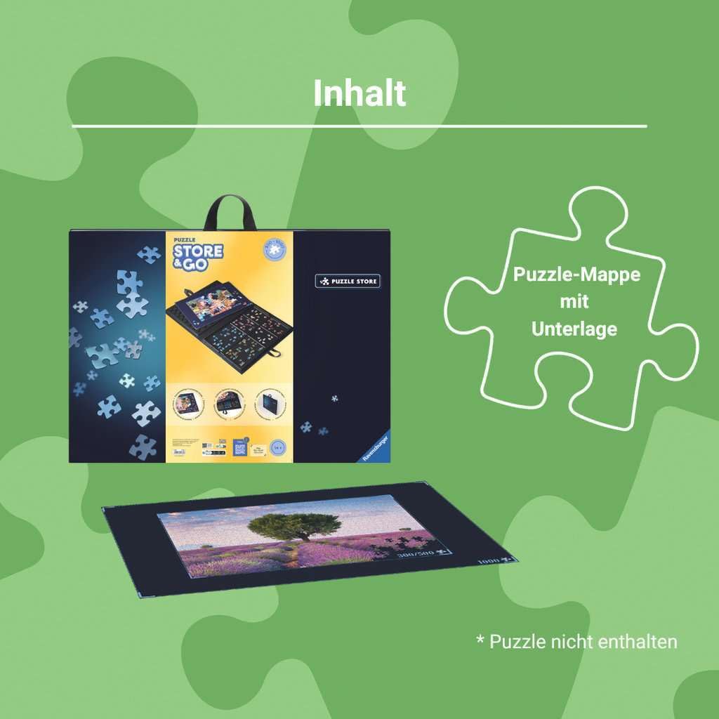 Ravensburger Store & Go für Puzzles mit bis zu 1000 Teilen, Kombination aus Puzzle-Sortierschale und Puzzleunterlage, Zubehör zur Aufbewahrung von Puzzles