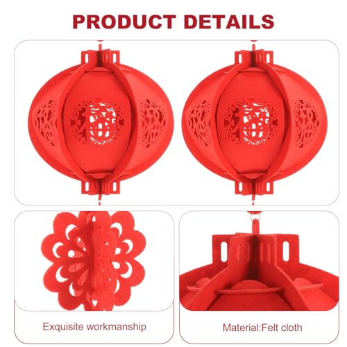 KITANDOVE Vietnamesische Laterne | 25cm Hänge Laterne | Aus Eisen & Stoff | Für Garten & Party