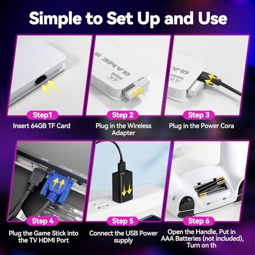 AGSTMG Retro-Spielkonsole 2026, 4K HDMI mit über 40.000 Spielen, 23 Emulatoren, Plug-and-Play, Dual-2,4-GHz-Funkcontroller, 64 GB – Bild 4