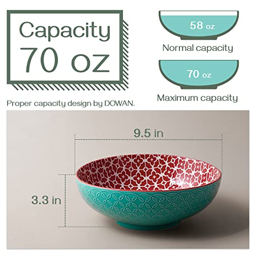 DOWAN-Large-Serving-Bowls-95-Inch-Fruit-Salad-Bowls-Serving-Dishes-for-Entertaining-70-OZ-Pasta-Bowls-Set-of-2-Vibrant-Color-Ramen-Bowls-for-Party-Home-Decor