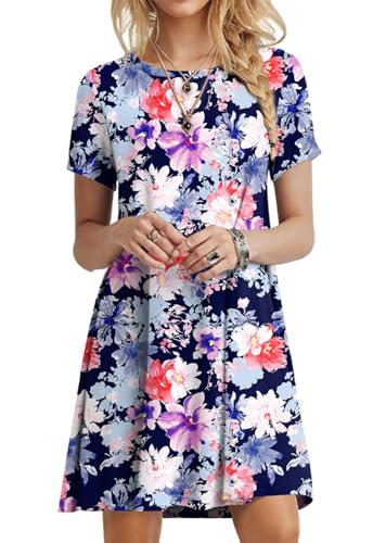 Image of POPYOUNG Women's Dress Fall Outfits Casual Midi Sundress