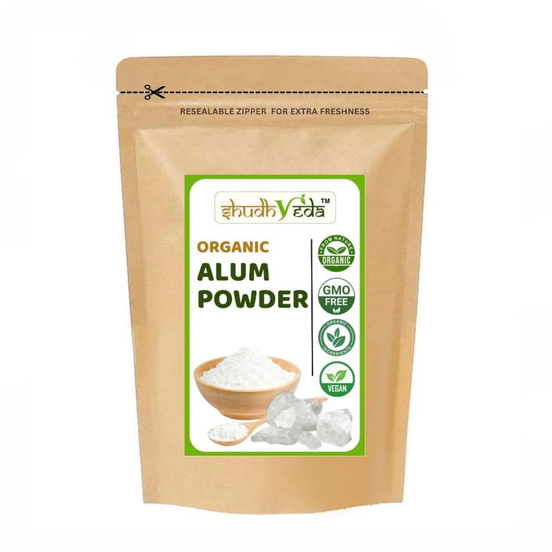 ShudhVeda Organic Alum Powder For Face & Skin Tightening (2 Kg)| Organic Alum Stone Phitkari Powder For Natural Glow | Fitkari Powder For Face Acne Care | Fitkari Stone For Skin Whitening