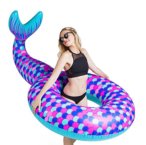 BigMouth Inc  Flotador Hinchable Cola de Sirena Gigante  Inflable Colchoneta Piscina Playa