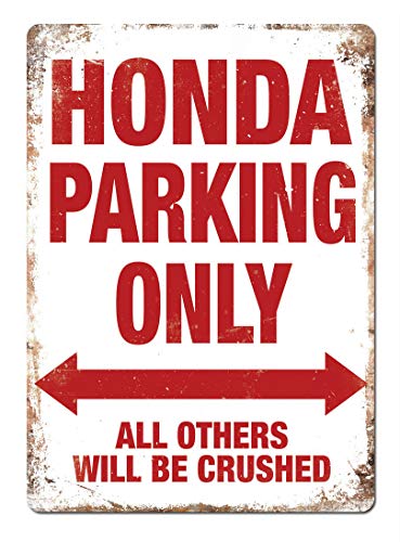 Forry Honda Parking Only Métal Mur Affiche Vintage Plaque Étain Signe Rétro Décorer Artisanat pour Café Bar Garage Salon Chambre