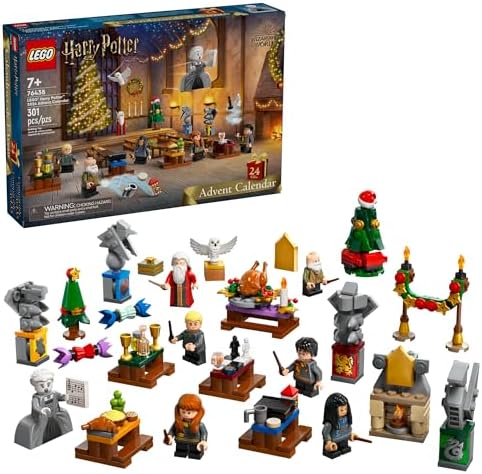 LEGO Harry Potter 2024 Advent Calendar, Hogwarts Fantasy Toy, Holiday Countdown Gift, 7 Minifigures, 16 Mini Builds, Gift Idea for Kids Ages 7 and Up, Holiday Harry Potter Figures, 76438
