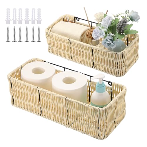 OGANAZI 2 Stück Duschkorb zum hängen Rattan Kunststoff...