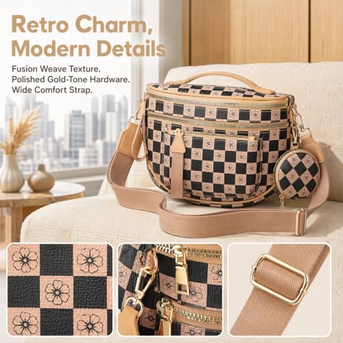 Image of Crossbody Purse for Women Small Crossbody Bags Trendy Vegan Leather with Adjustable Shoulder Straps Gift for Mother Wife Mom