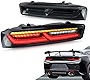 VLAND Led Tail lights Compatible with Chevy Camaro 2016 2017 2018 w/Amber Turn Signal w/Sequential ( US Plug), Smoke Lens Rear Lamp Assembly with Passenger& Driver Sides